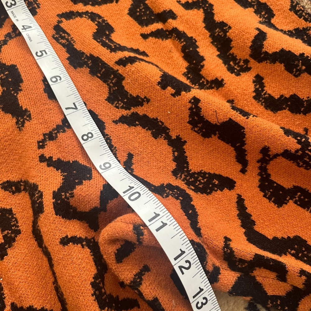 Anthropologie Sweater Set 2 piece Mod Print tribal orange cream XS - Picture 8 of 10